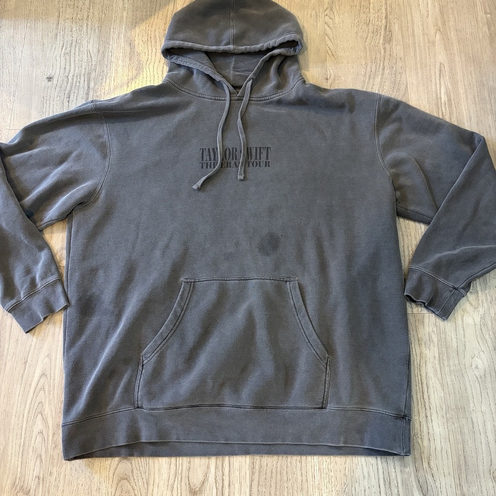 Official Taylor Swift The Eras Tour Hoodie Sweatshirt Charcoal 3Xl Read